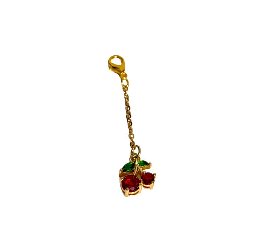 Gold Crystal Cherry Charm